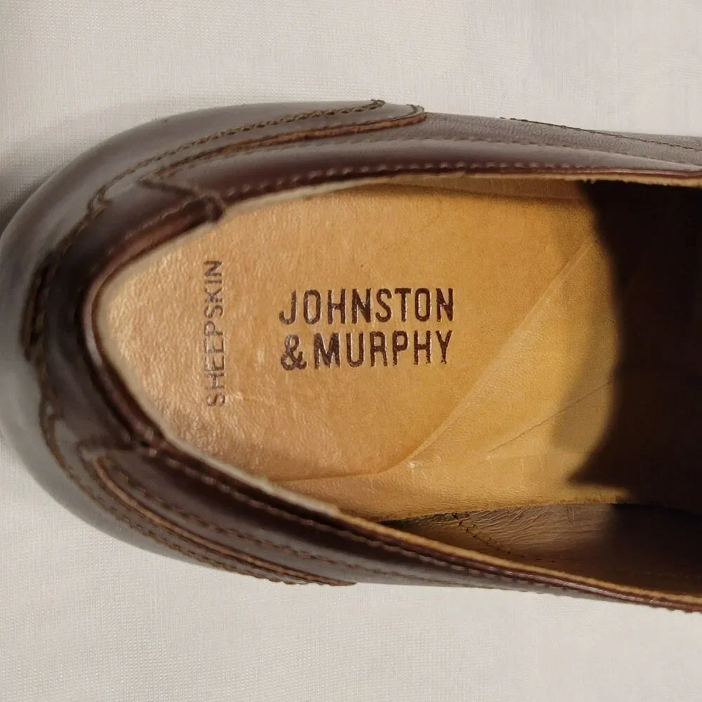 Johnston & Murphy Garner Brown Leather Oxford Lace Up Dress Shoes Size 8 M